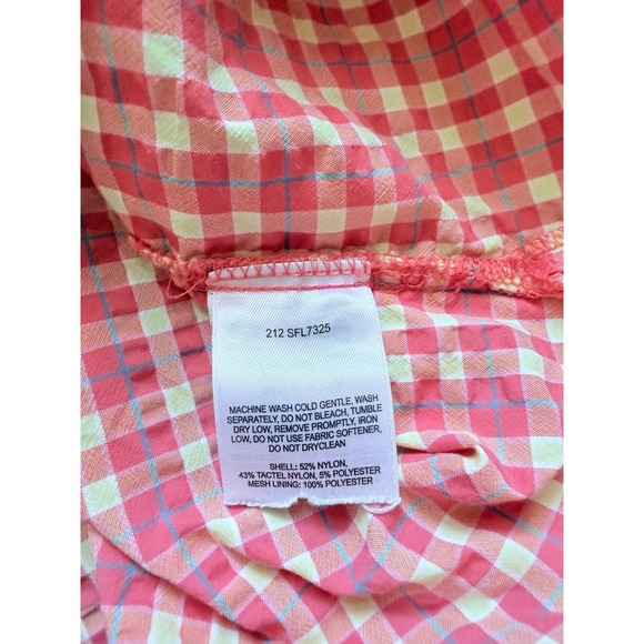 Columbia Super Bahama Women's Long Sleeve Shirt orange salmon‎ plaid - Picture 7 of 10